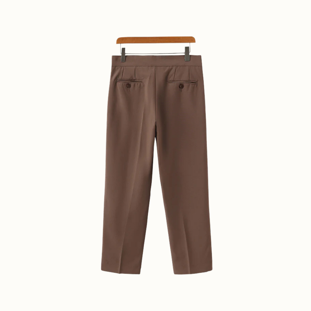 Pantalon Taille Haute Plissé