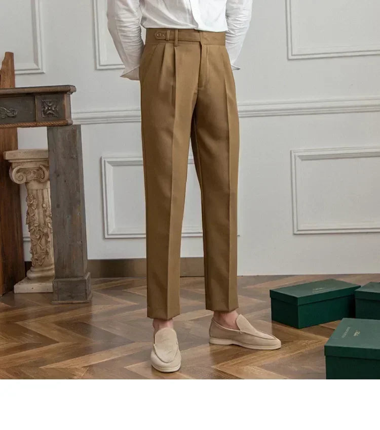 Pantalon Taille Haute Plissé