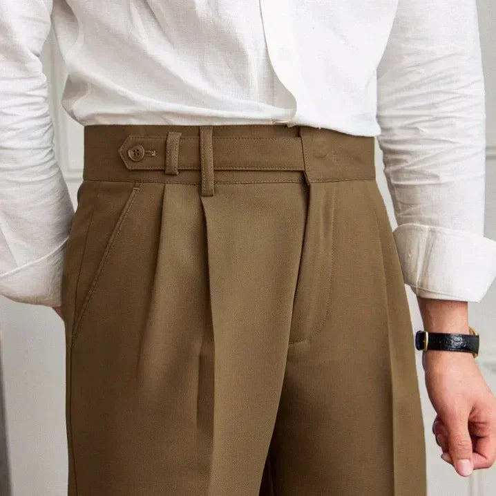 Pantalon Taille Haute Plissé