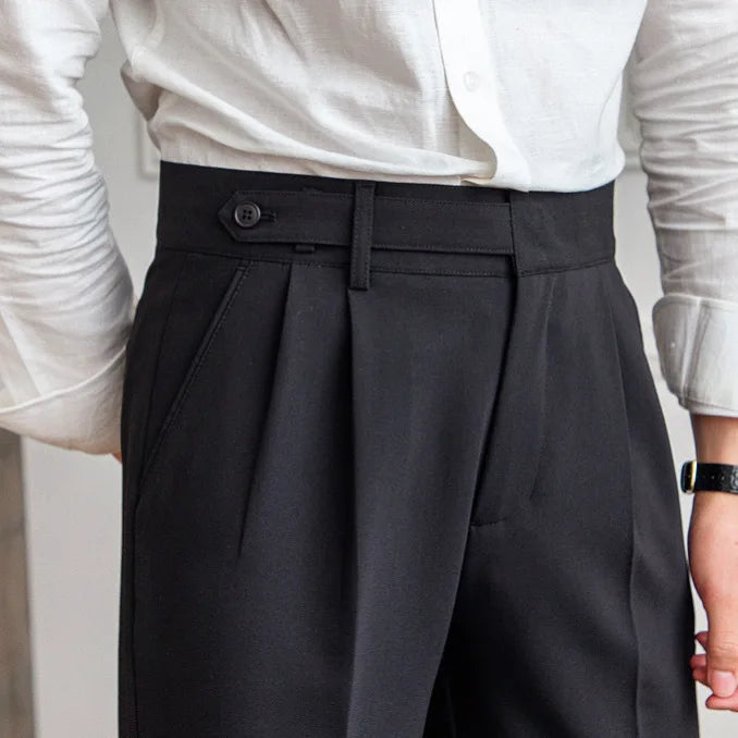 Pantalon Taille Haute Plissé
