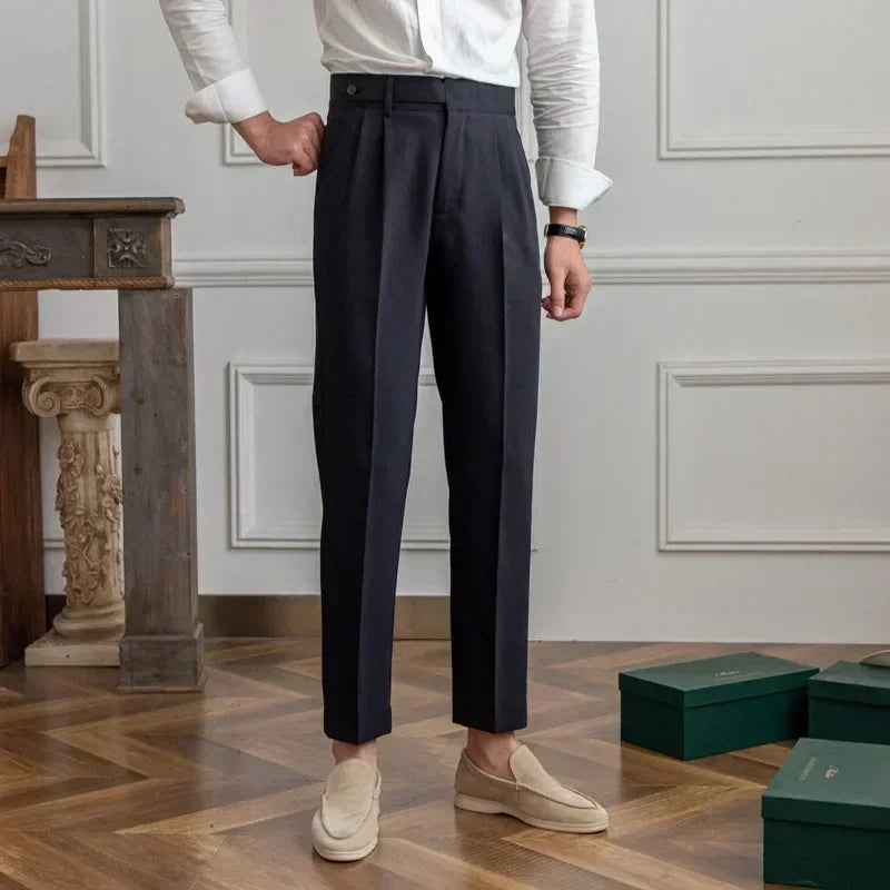 Pantalon Taille Haute Plissé